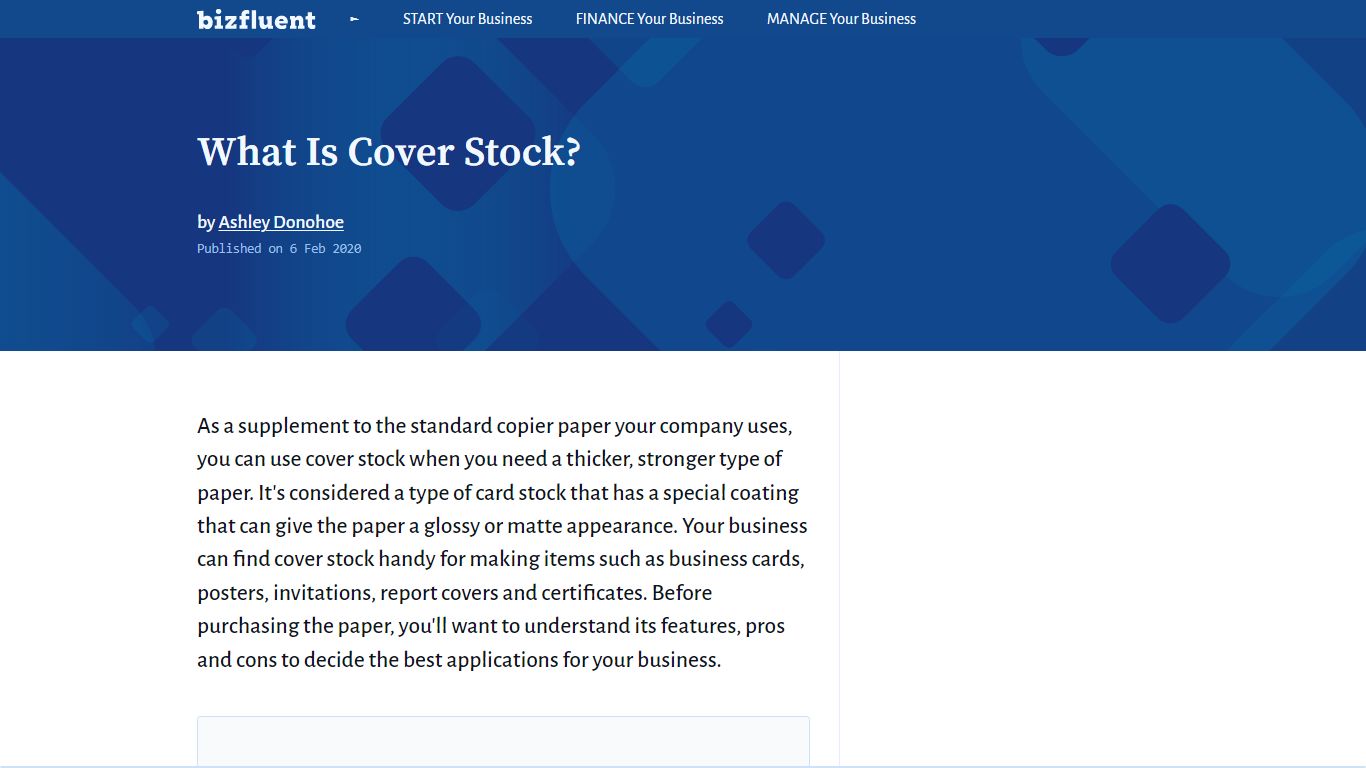 What Is Cover Stock? | Bizfluent